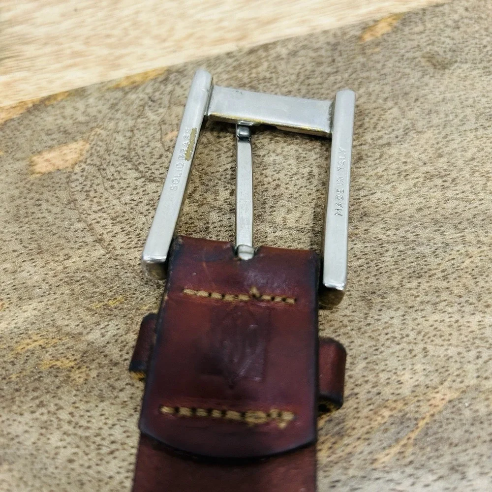 Martin Dingman 36/90 Leather Braided/Woven Owen Belt 50019 Brown/Cream